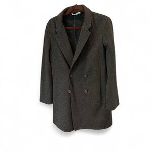 T by Alexander Wang Grey Alpaca Wool Car Coat size Medium